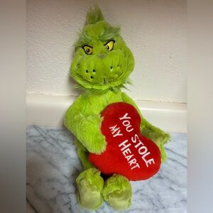 Green Grinch Plush with Red Heart - You Stole My Heart